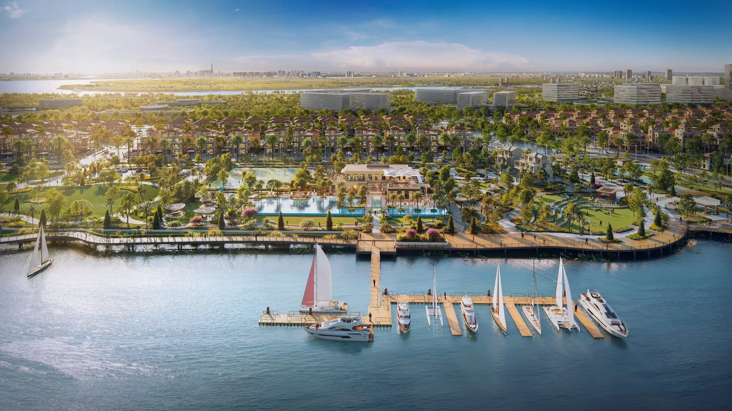 Elyse Marina Club với bến du thuyền và hồ bơi tại Elyse Island